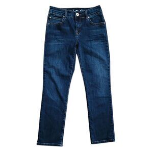 INC Denim Jeans Womens Size 0 Dark Skinny Leg Regular Fit Crop Blue Pockets